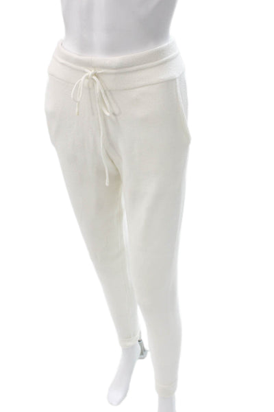 Zara Women Jogger Pants White Drawstring Polyester Blend Size S