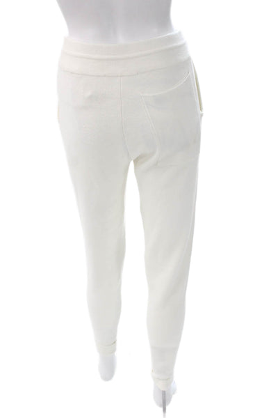 Zara Women Jogger Pants White Drawstring Polyester Blend Size S