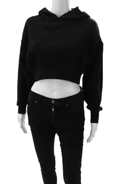 Zara Womens Pullover Black Viscose Long Sleeve Size S
