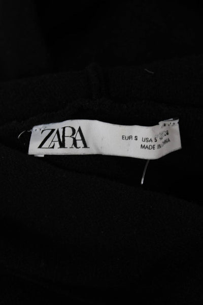 Zara Womens Pullover Black Viscose Long Sleeve Size S