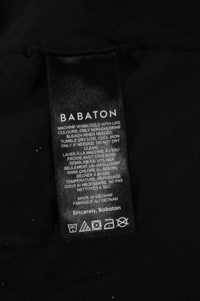 Babaton Womens Cropped Tank Top Black Nylon Scoop Neck Sleeveless Size L