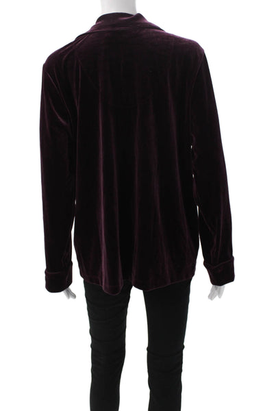 Lauren Ralph Lauren Women Basic Collared Button Up Long Sleeve Purple Size L