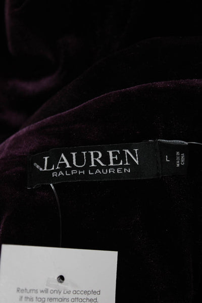 Lauren Ralph Lauren Women Basic Collared Button Up Long Sleeve Purple Size L