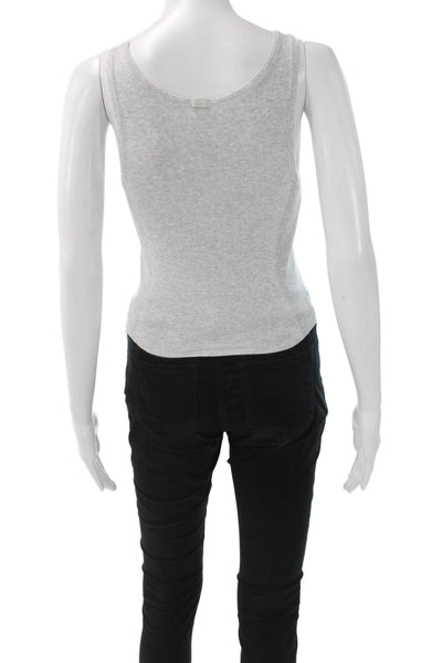 Skims Womens Basic Square Neck Sleeveless Tank Gray Cotton Pullover Size M