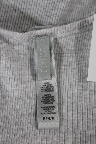 Skims Womens Basic Square Neck Sleeveless Tank Gray Cotton Pullover Size M