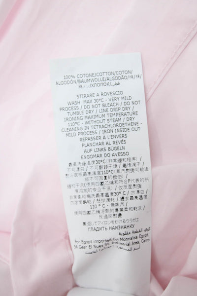 Monalisa Girls Button Front Ruffled Long Sleeve Shirt Pink Cotton Size 10