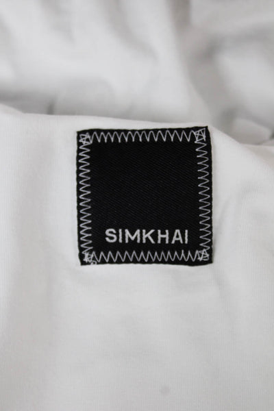 Simkhai Women Basic T Shirt White Organic Cotton Crew Neck Short Sleeve Size S