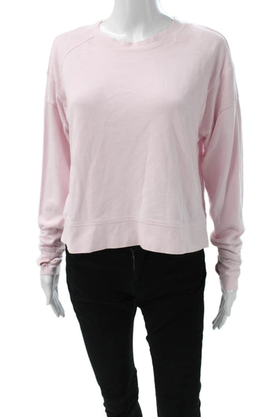 Sweaty Betty Womens Pullover Pink Cotton Blend Crew Neck Long Sleeve Size S