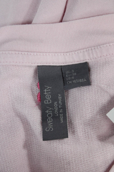 Sweaty Betty Womens Pullover Pink Cotton Blend Crew Neck Long Sleeve Size S