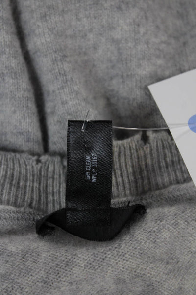 Aqua Cashmere Women Gray Geometric Hearts Crew Neck Pullover Long Sleeve Size M