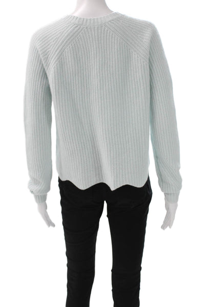 Autumn Cashmere Women Pullover Sweater Blue V-Neck 100% Cashmere Size S