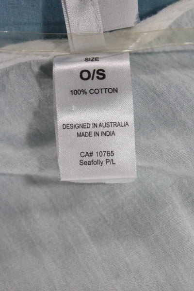Seafolly Women White Ombre Cotton Round Neck Cover Up Short Sleeve Size OS