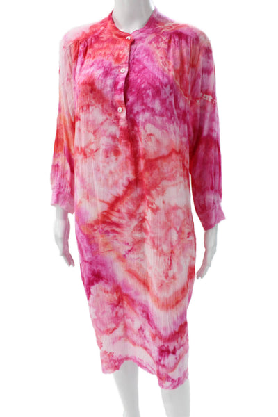 Love Tanjane Women Shirt Dress Multicolor Collared Long Sleeve Cotton Size S