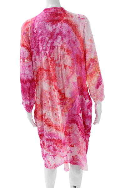 Love Tanjane Women Shirt Dress Multicolor Collared Long Sleeve Cotton Size S