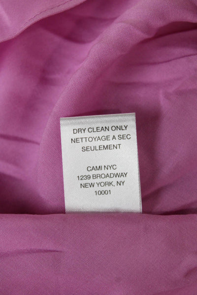 Cami NYC Women Mini Silk One Shoulder Dress Pink Size S