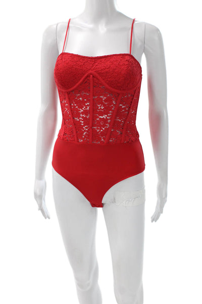 Cami NYC Women Corselette Floral Sleeveless Square Neck Nylon Bodysuit Size 0