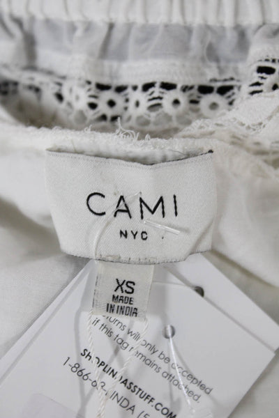 Cami NYC Womens Cropped Off Shoulder Cotton Blouse Long Sleeve White Size XS