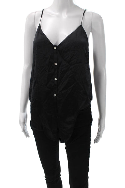 Cami NYC Womens Black Silk Blend V-Neck Sleeveless Tank Size S
