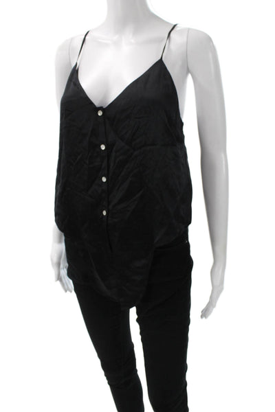 Cami NYC Womens Black Silk Blend V-Neck Sleeveless Tank Size S