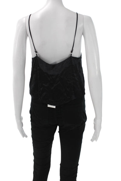 Cami NYC Womens Black Silk Blend V-Neck Sleeveless Tank Size S