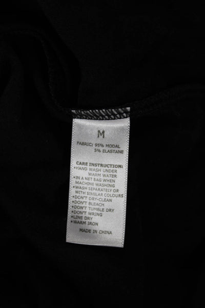 Stripe & Stare Women Basic Black Modal Long Sleeve T-Shirt Size M