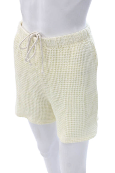 Donni Womens Two Piece Set Waffle Knit Sleeveless Round Neck Ivory Size S