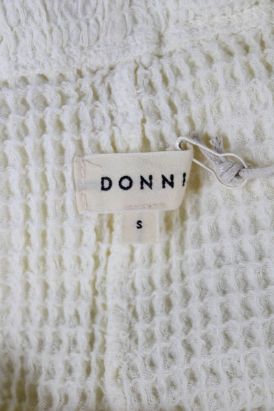 Donni Womens Two Piece Set Waffle Knit Sleeveless Round Neck Ivory Size S