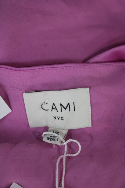 Cami NYC Women Mini One Shoulder Silk Dress Pink Size XS
