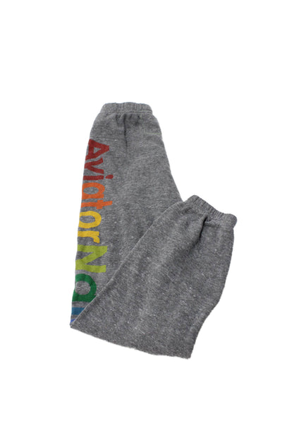 Aviator Nation Girls Graphic Print Jogger Pants Gray Size 6