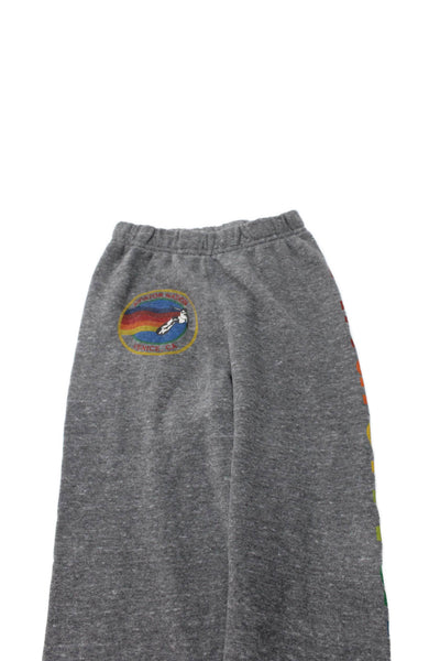 Aviator Nation Girls Graphic Print Jogger Pants Gray Size 6