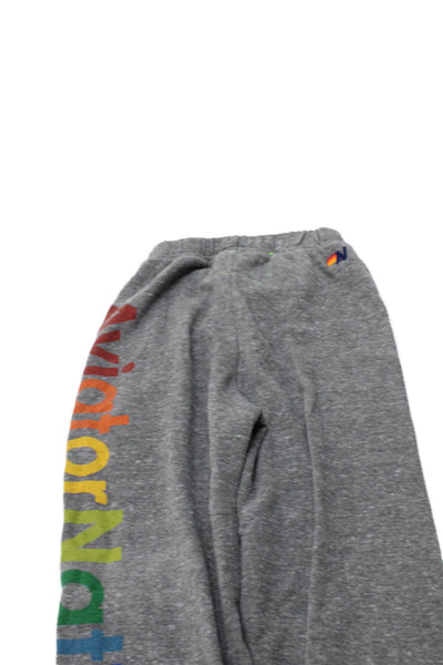 Aviator Nation Girls Graphic Print Jogger Pants Gray Size 6