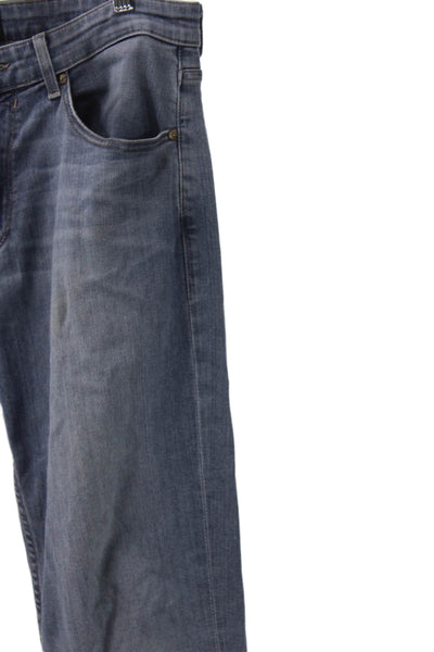 Paige Mens Straight Jeans Blue Rayon Button Fly Size 33