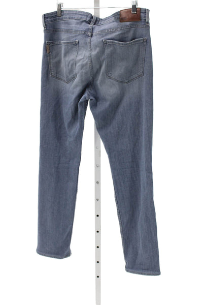 Paige Mens Straight Jeans Blue Rayon Button Fly Size 33