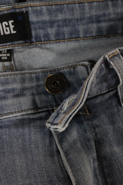 Paige Mens Straight Jeans Blue Rayon Button Fly Size 33