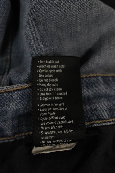 Paige Mens Straight Jeans Blue Rayon Button Fly Size 33