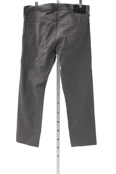 AG Adriano Goldschmied Mens Chino Pants Gray Cotton Blend Button Size 33