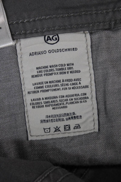 AG Adriano Goldschmied Mens Chino Pants Gray Cotton Blend Button Size 33