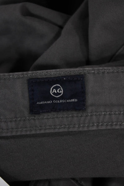 AG Adriano Goldschmied Mens Chino Pants Gray Cotton Blend Button Size 33