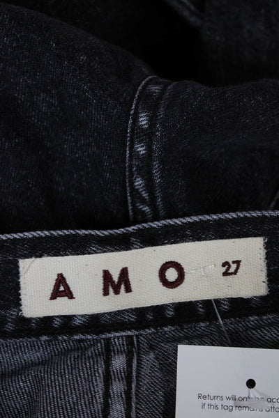 Amo Women Wide Leg Black High Rise Jeans Size 27