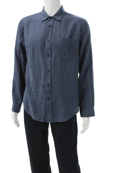 Rails Mens Cotton Collar Long Sleeve Button Down Shirt Blue Size M
