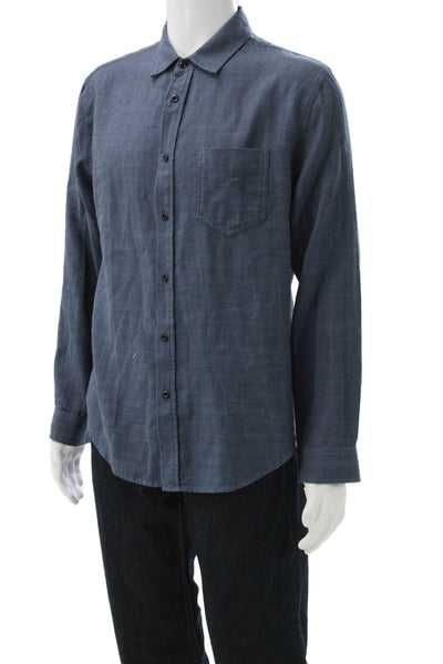 Rails Mens Cotton Collar Long Sleeve Button Down Shirt Blue Size M