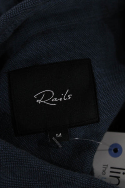 Rails Mens Cotton Collar Long Sleeve Button Down Shirt Blue Size M