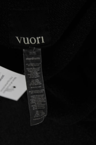 Vuori Mens Full Zip Hoodie Black Organic Cotton Size M