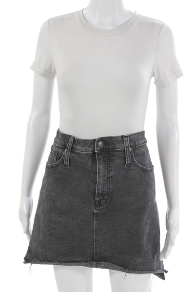 Madewell Womens Mini Black Button Skirt 99% Cotton Size 30