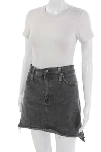 Madewell Womens Mini Black Button Skirt 99% Cotton Size 30