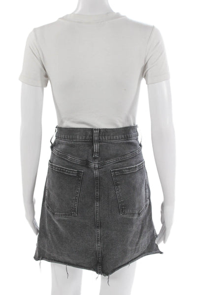 Madewell Womens Mini Black Button Skirt 99% Cotton Size 30