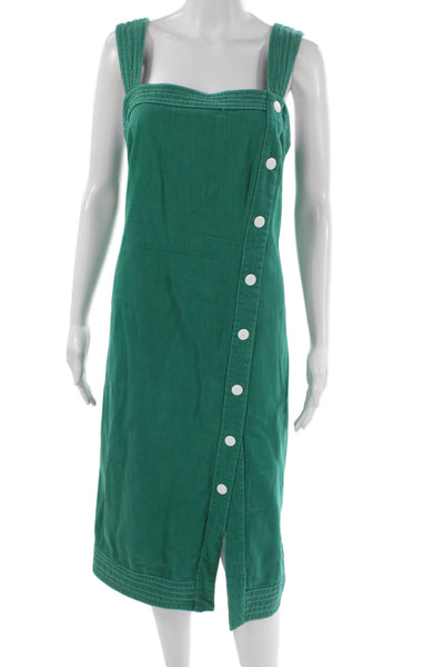 Maeve Anthropologie Women Tank Dress Green Square Neck Size 12
