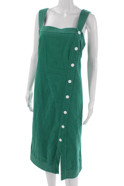 Maeve Anthropologie Women Tank Dress Green Square Neck Size 12