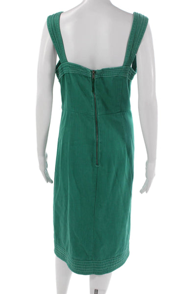 Maeve Anthropologie Women Tank Dress Green Square Neck Size 12