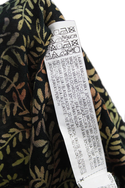 Zara Basic Women Halter Floral Viscose Maxi Dress Black Tie Sleeveless Size M